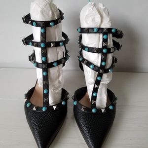 VALENTINO Rockstud black pumps heels sz 39/8.5